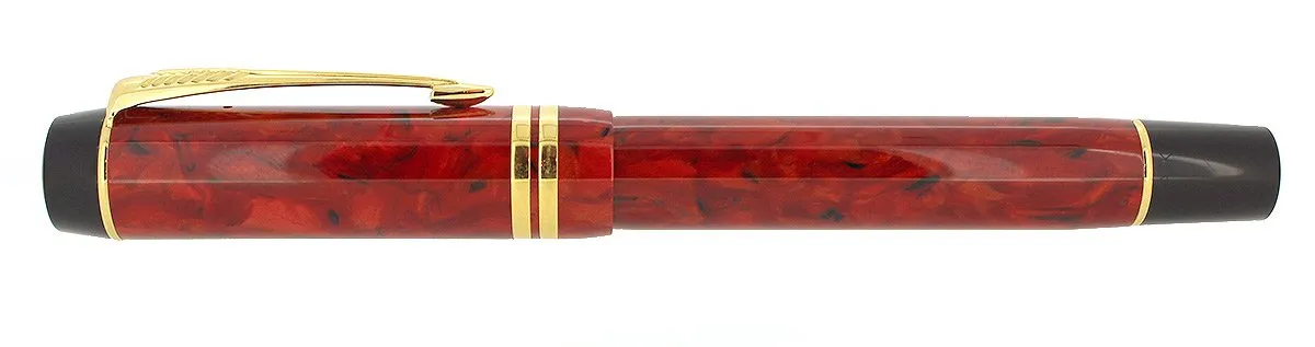 1996 PARKER DUOFOLD JASPER RED ROLLERBALL PEN MINT NEW IN BOX MADE IN UK