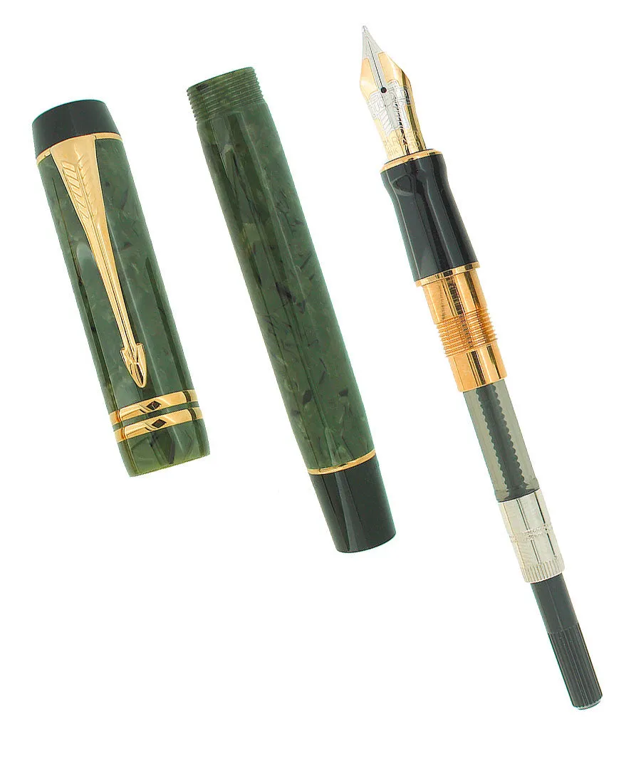 1996 PARKER JADE DUOFOLD CENTENNIAL FOUNTAIN PEN 18K MEDIUM NIB NEVER INKED NOS
