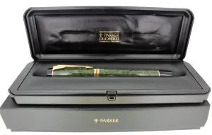 1996 PARKER JADE DUOFOLD CENTENNIAL FOUNTAIN PEN 18K MEDIUM NIB NEVER INKED NOS