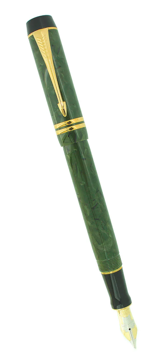 1996 PARKER JADE DUOFOLD CENTENNIAL FOUNTAIN PEN 18K MEDIUM NIB NEVER INKED NOS
