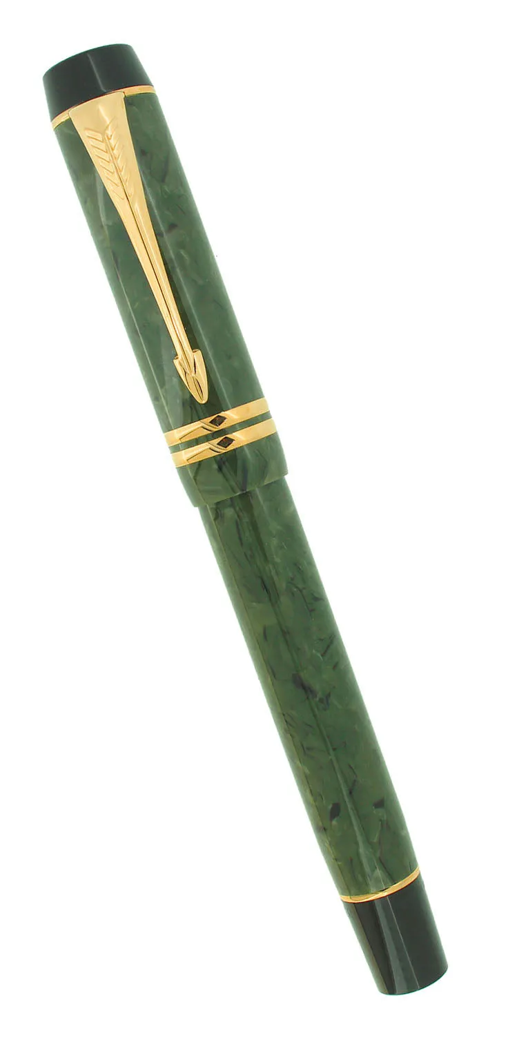 1996 PARKER JADE DUOFOLD CENTENNIAL FOUNTAIN PEN 18K MEDIUM NIB NEVER INKED NOS