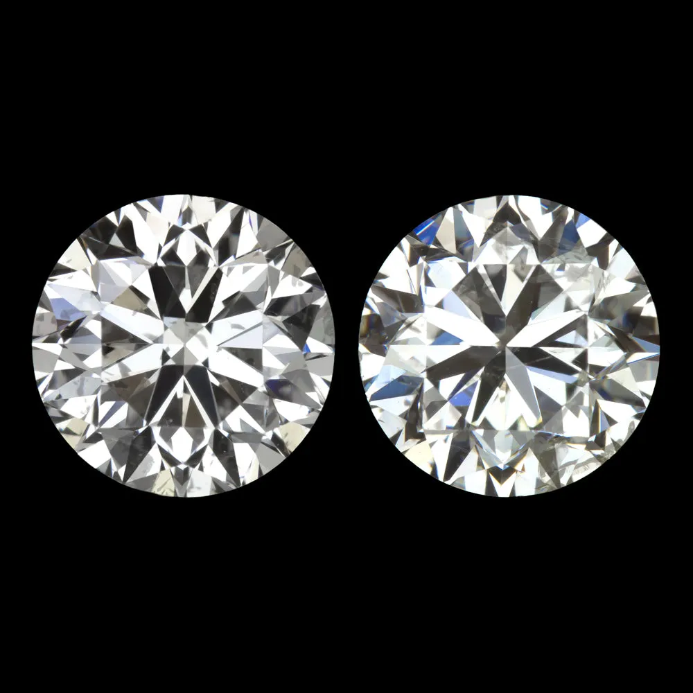 2.04ct VERY GOOD CUT NATURAL DIAMOND STUD EARRINGS WHITE CLEAN PAIR ROUND 2ct