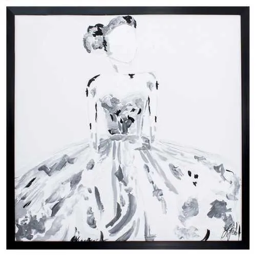 30" X 30" Dark Wood Toned Frame Logans Girl