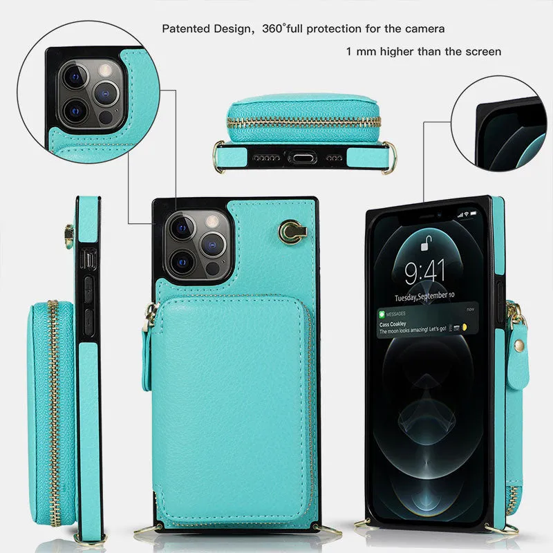 360° Edge Coverage Phone Case Multifunctional Card Holder Crossbody Bag Wallet