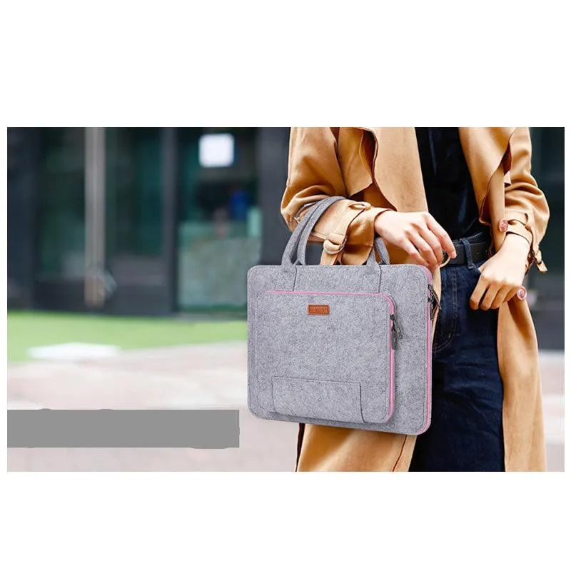 44cm Felt Laptop Bag Green