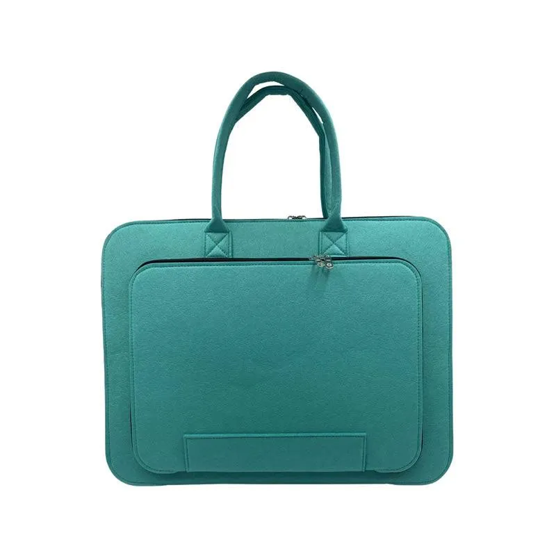 44cm Felt Laptop Bag Green