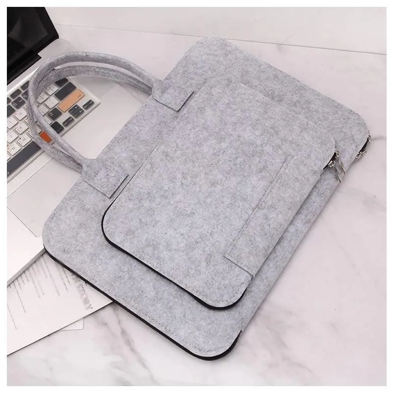 44cm Felt Laptop Bag Green