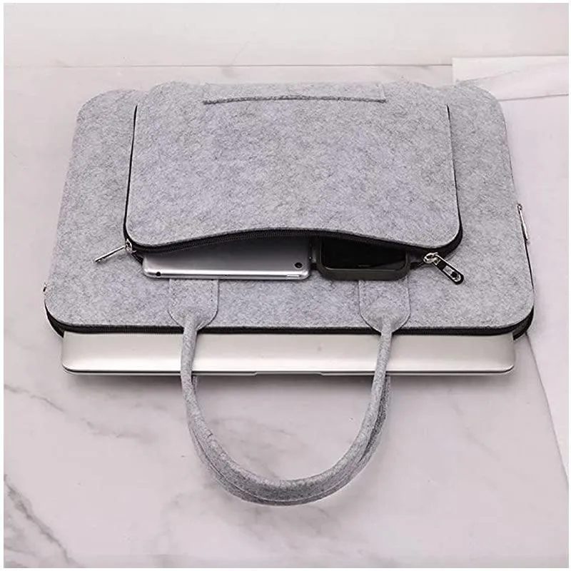 44cm Felt Laptop Bag Green