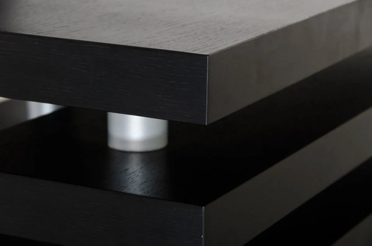 A&X Adrian - Modern Multi-Tier Black Oak Coffee Table
