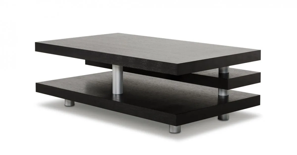 A&X Adrian - Modern Multi-Tier Black Oak Coffee Table