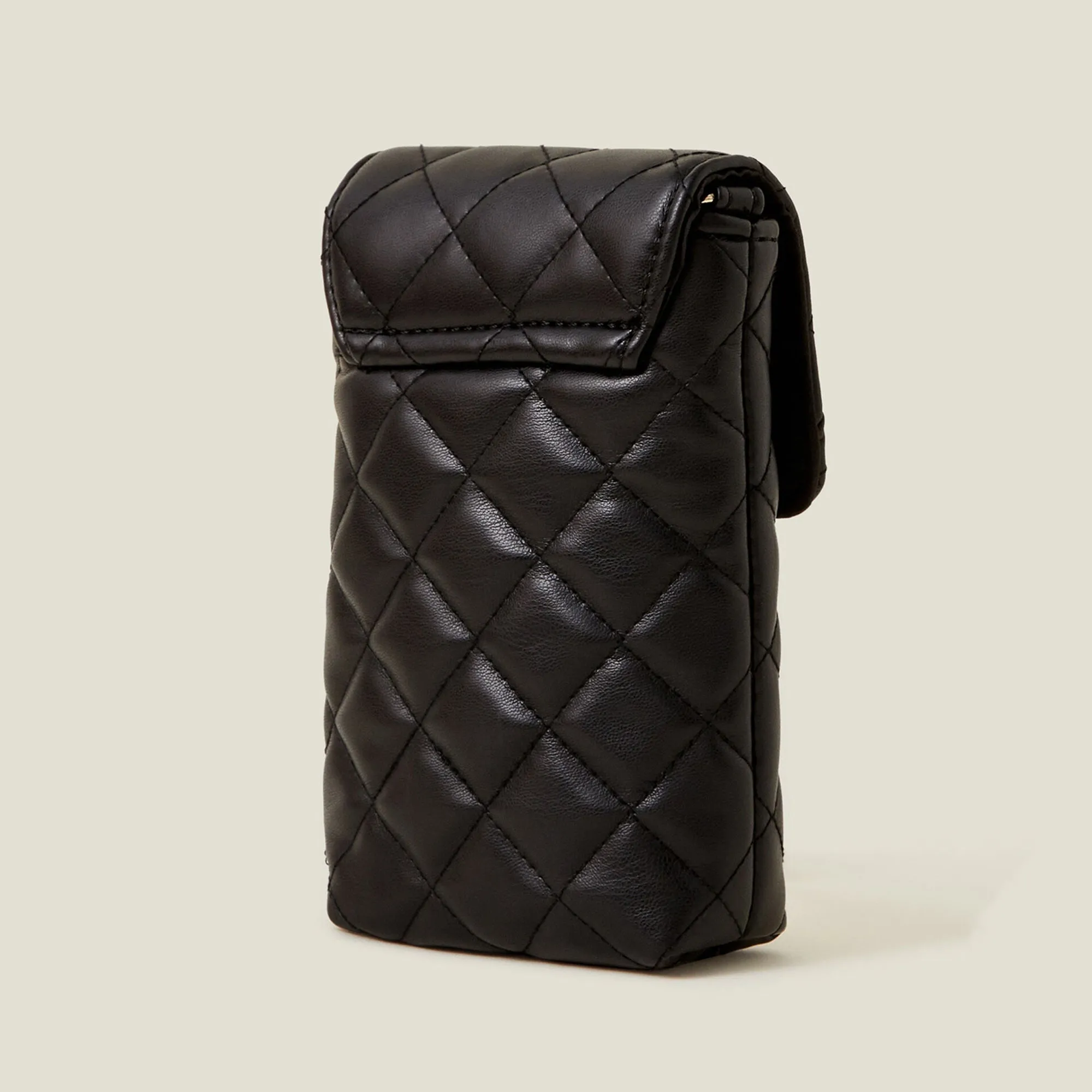Accessorize London Women's Black Quilted Phone Bag