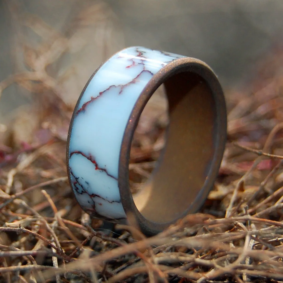 Across The Wild Horse Plains | Men's Wild Horse Jasper Stone & Titanium Wedding Ring