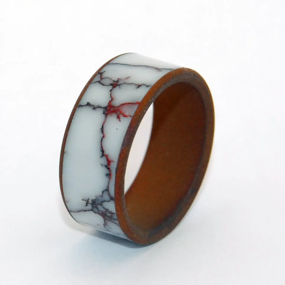 Across The Wild Horse Plains | Men's Wild Horse Jasper Stone & Titanium Wedding Ring