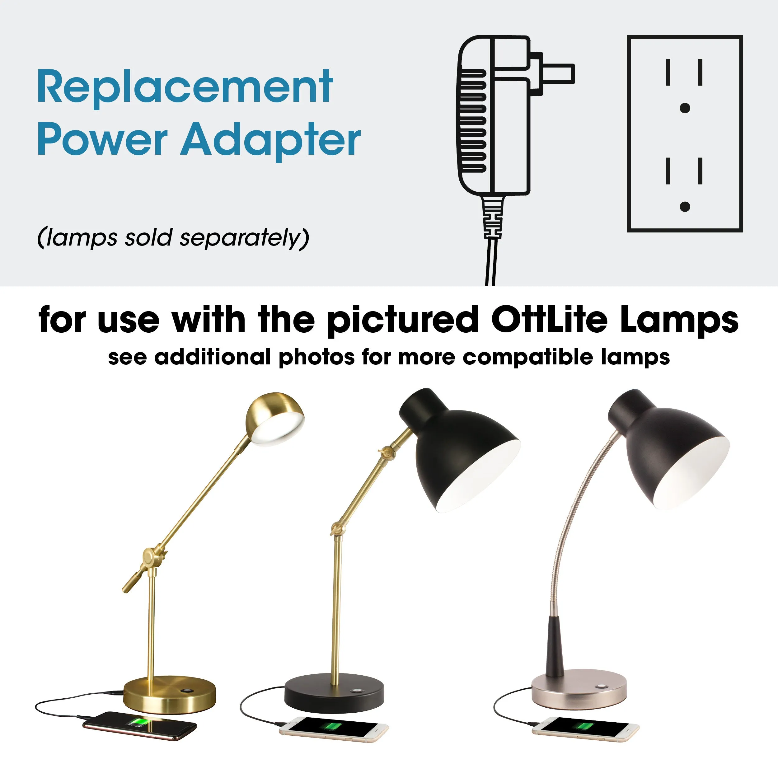 Adapter for Specific OttLite Metal Lamps