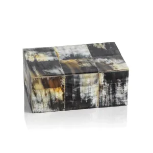 African Black Horn Inlaid Decorative Box