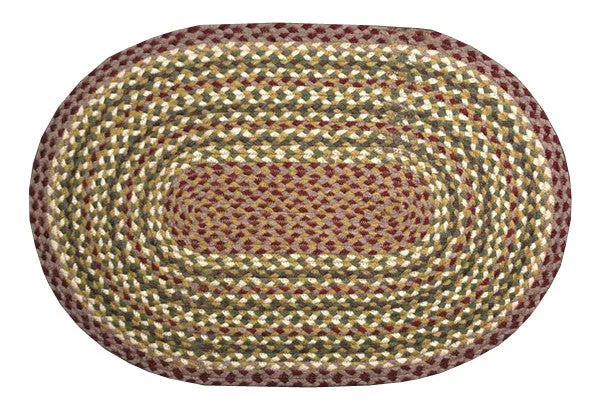 Amazing Olive/Burgundy/Gray Braided Rug