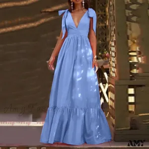 Amy Fashion - Sexy Deep V Neck Maxi Dresses