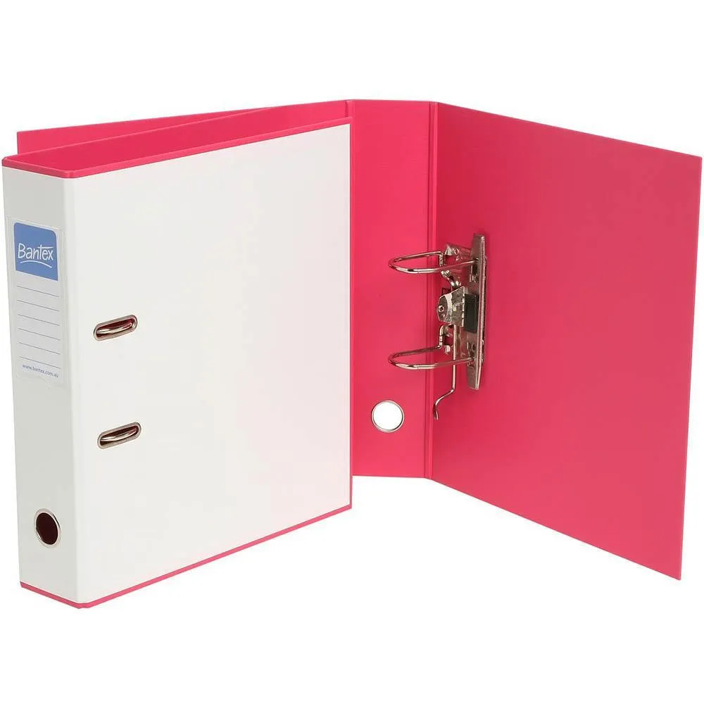 Bantex Duet Lever Arch File 70Mm A4 White And Pink