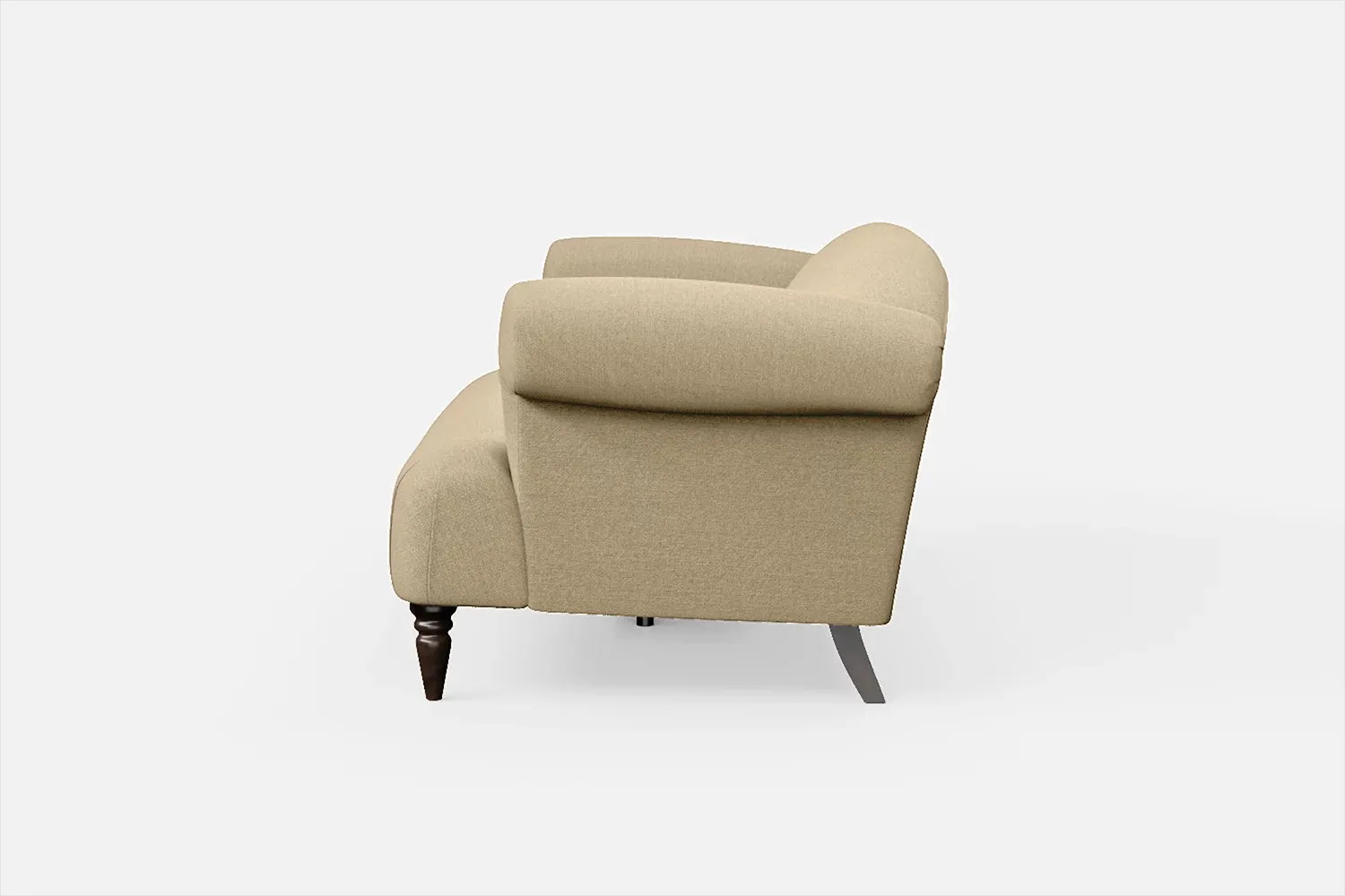 Barberton 3 Seater Sofa Beige Linen Fabric