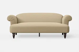 Barberton 3 Seater Sofa Beige Linen Fabric