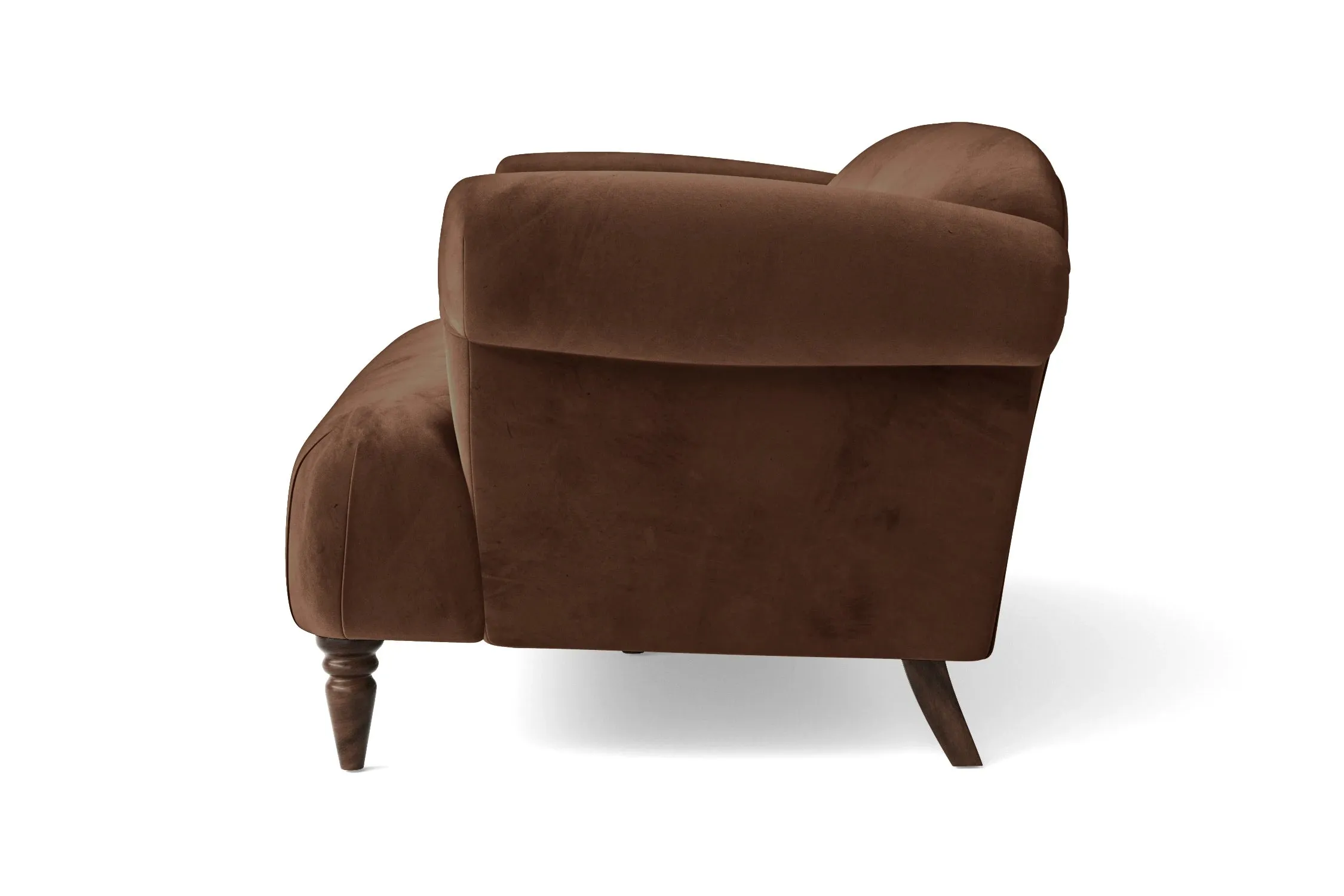 Barberton 3 Seater Sofa Coffee Brown Velvet