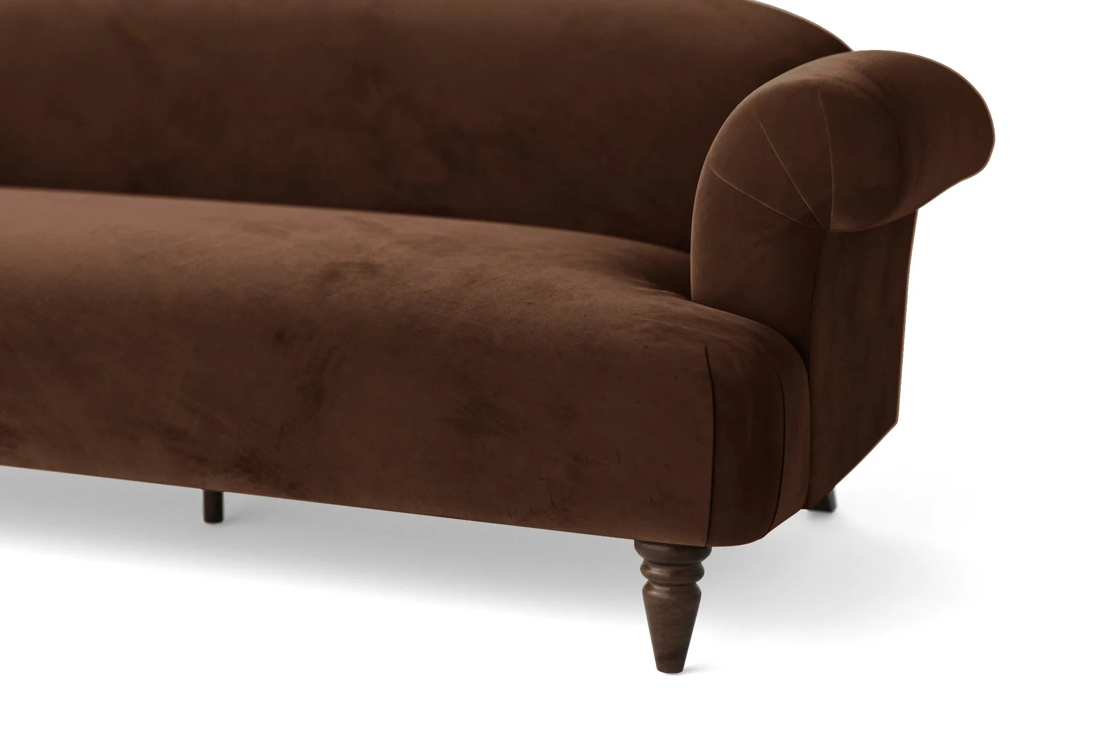 Barberton 3 Seater Sofa Coffee Brown Velvet