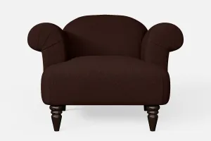 Barberton Armchair Coffee Brown Linen Fabric