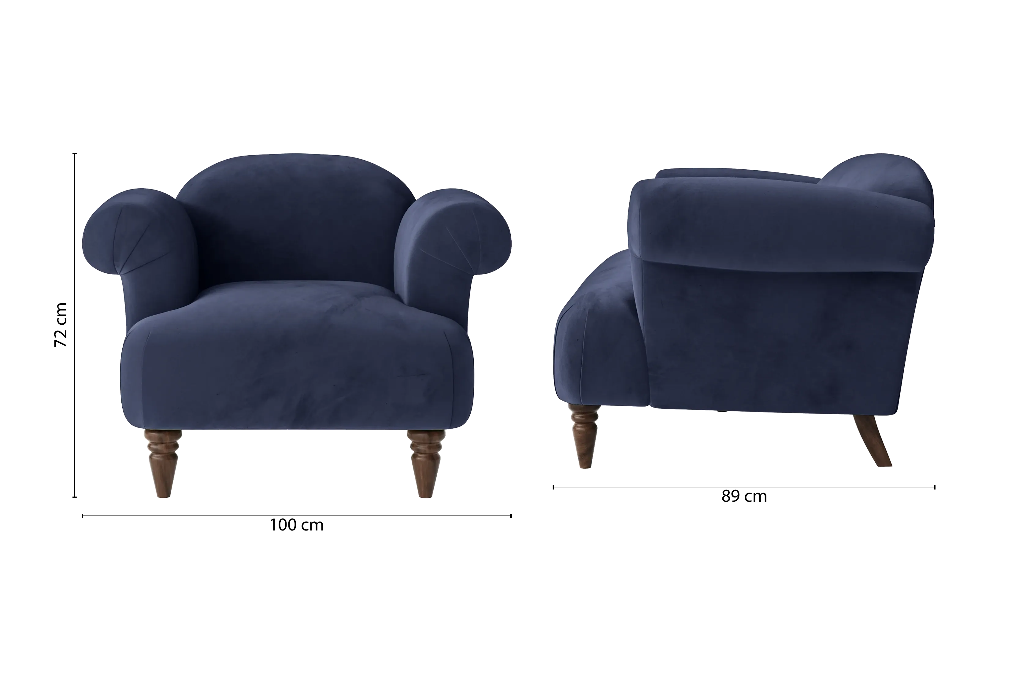 Barberton Armchair Dark Blue Velvet