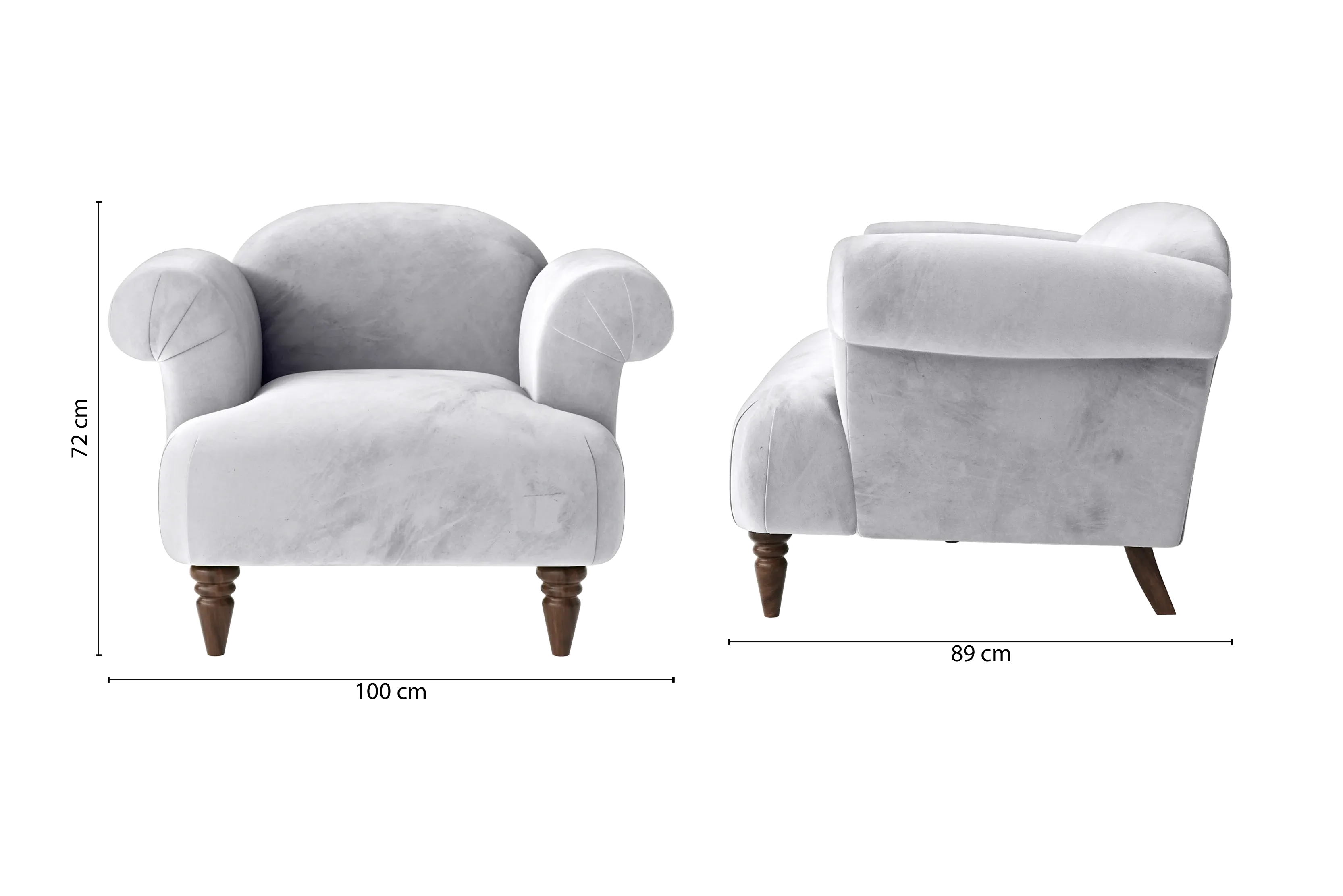 Barberton Armchair Silver Velvet