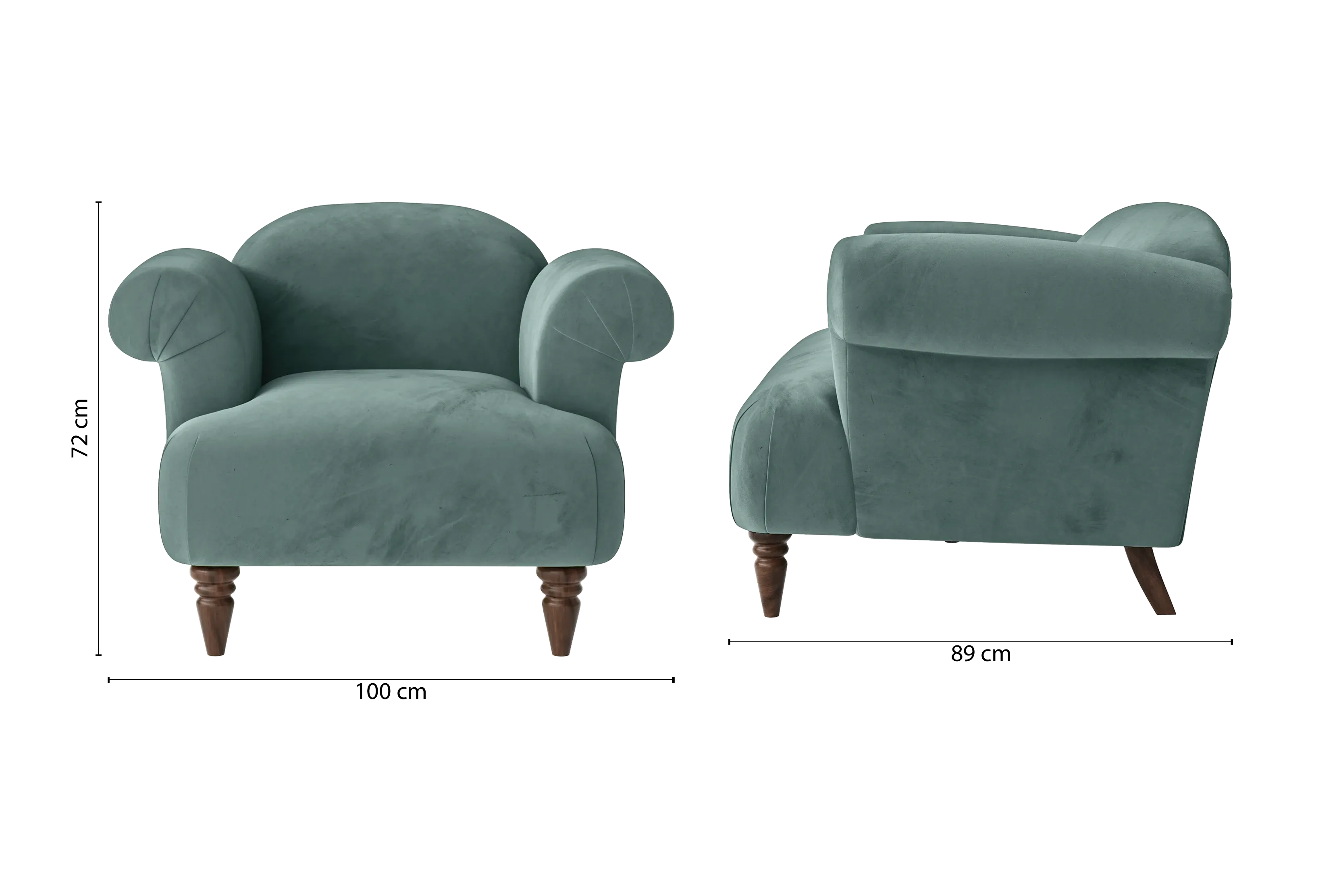Barberton Armchair Teal Velvet
