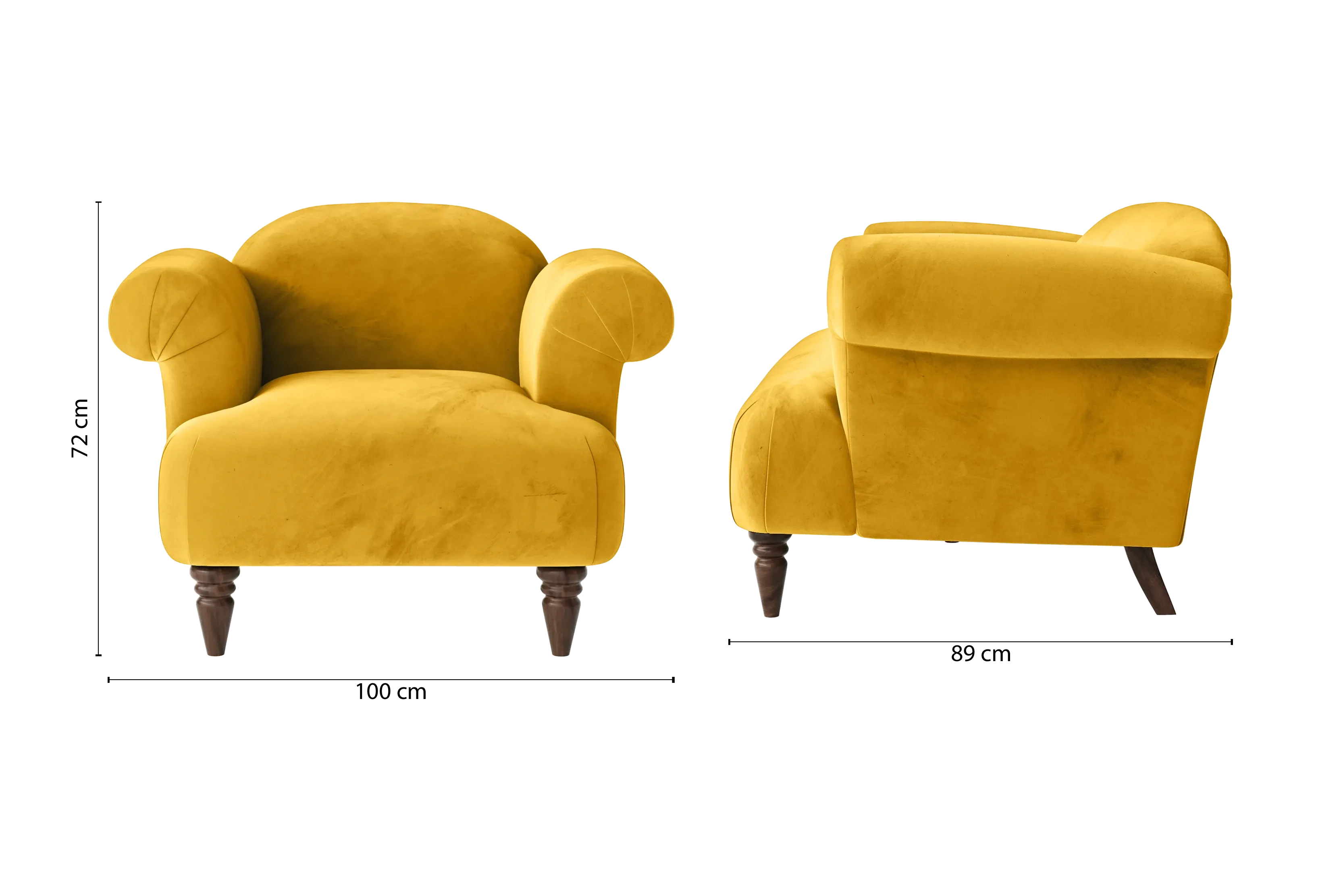 Barberton Armchair Yellow Velvet