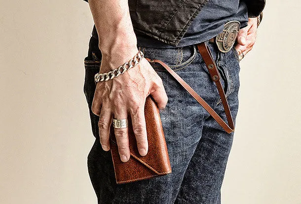 Biker Chain Wallet Leather Wallet With Chain Mens Leather Chain Wallet for Men