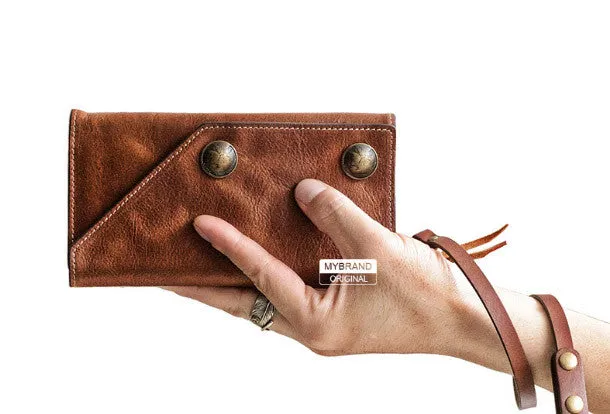 Biker Chain Wallet Leather Wallet With Chain Mens Leather Chain Wallet for Men