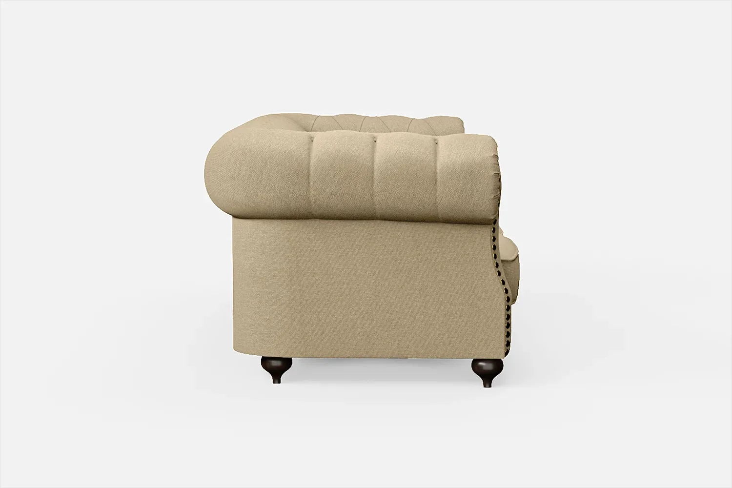 Bitonto 2 Seater Sofa Beige Linen Fabric