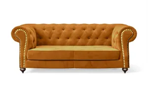 Bitonto 2 Seater Sofa Gold Velvet
