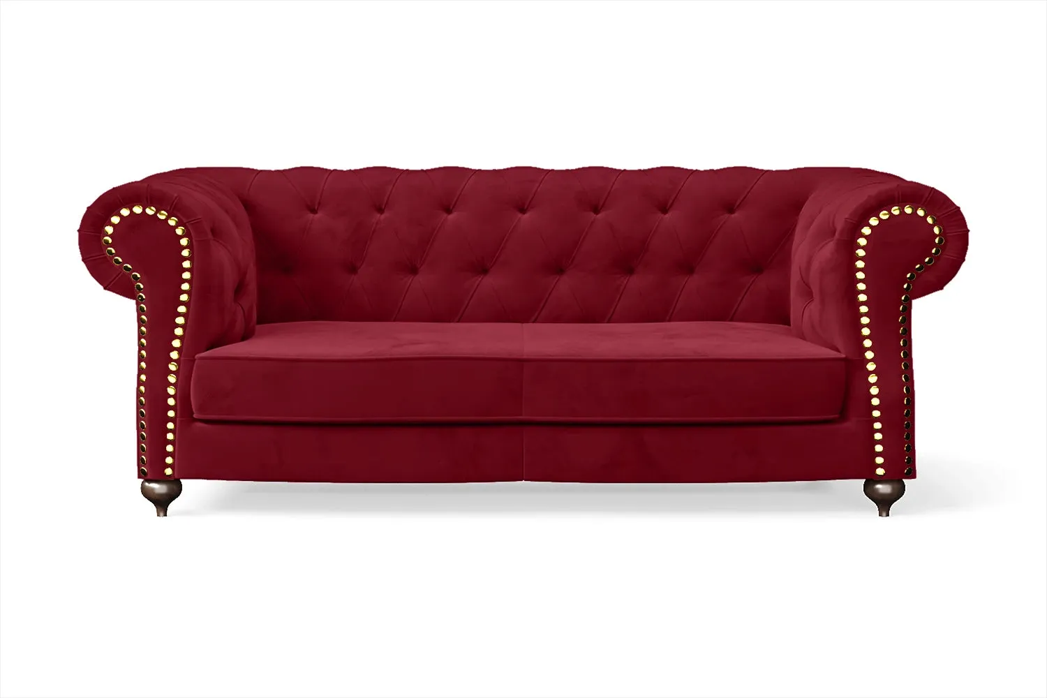 Bitonto 2 Seater Sofa Red Velvet