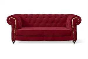 Bitonto 2 Seater Sofa Red Velvet