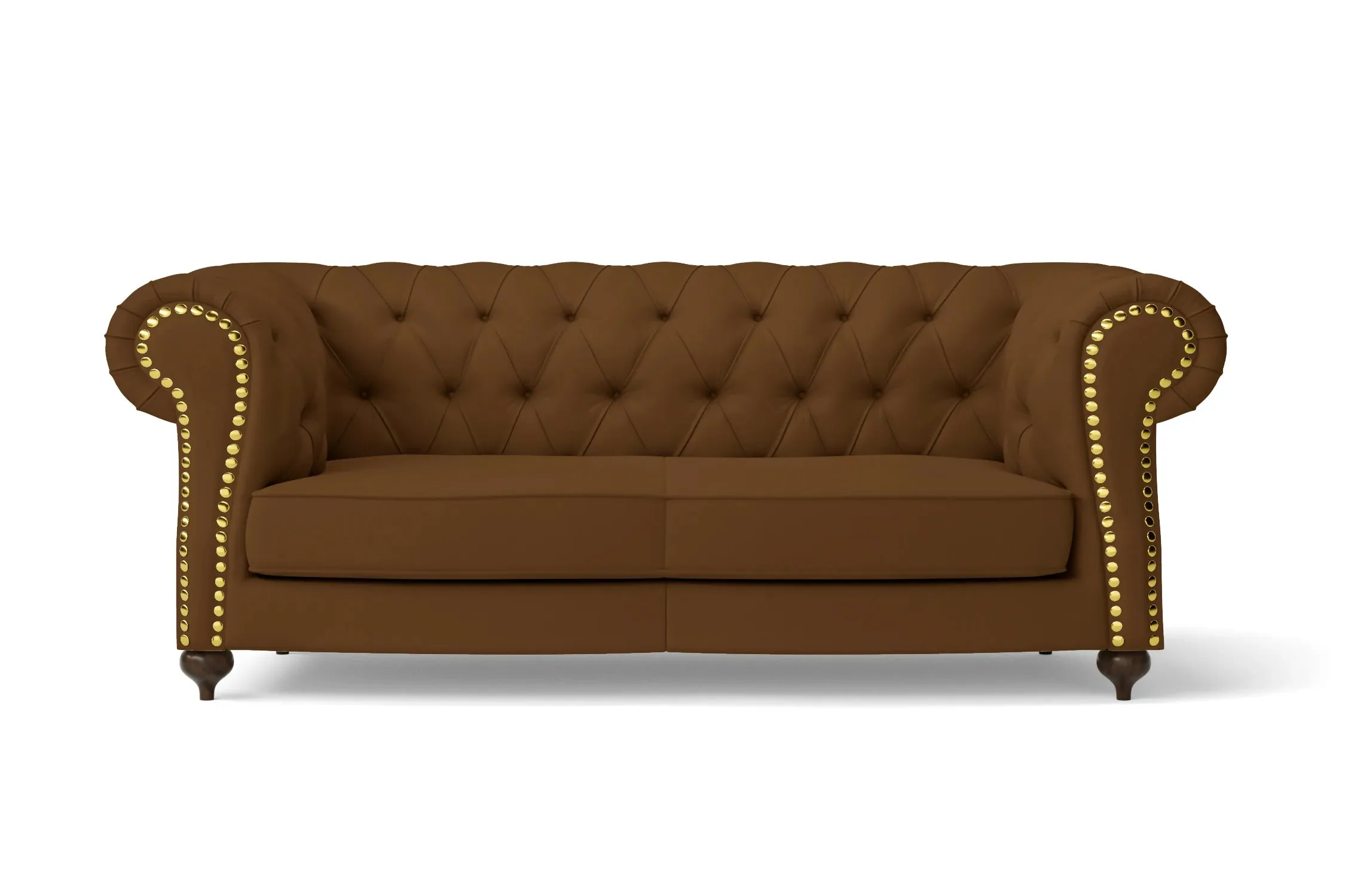 Bitonto 2 Seater Sofa Walnut Brown Leather