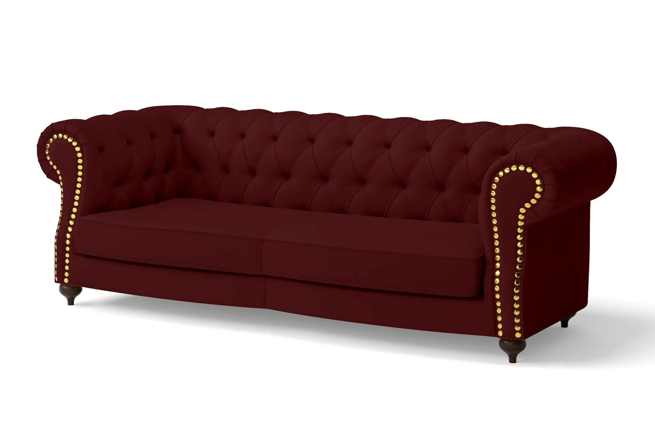 Bitonto 3 Seater Sofa Red Leather
