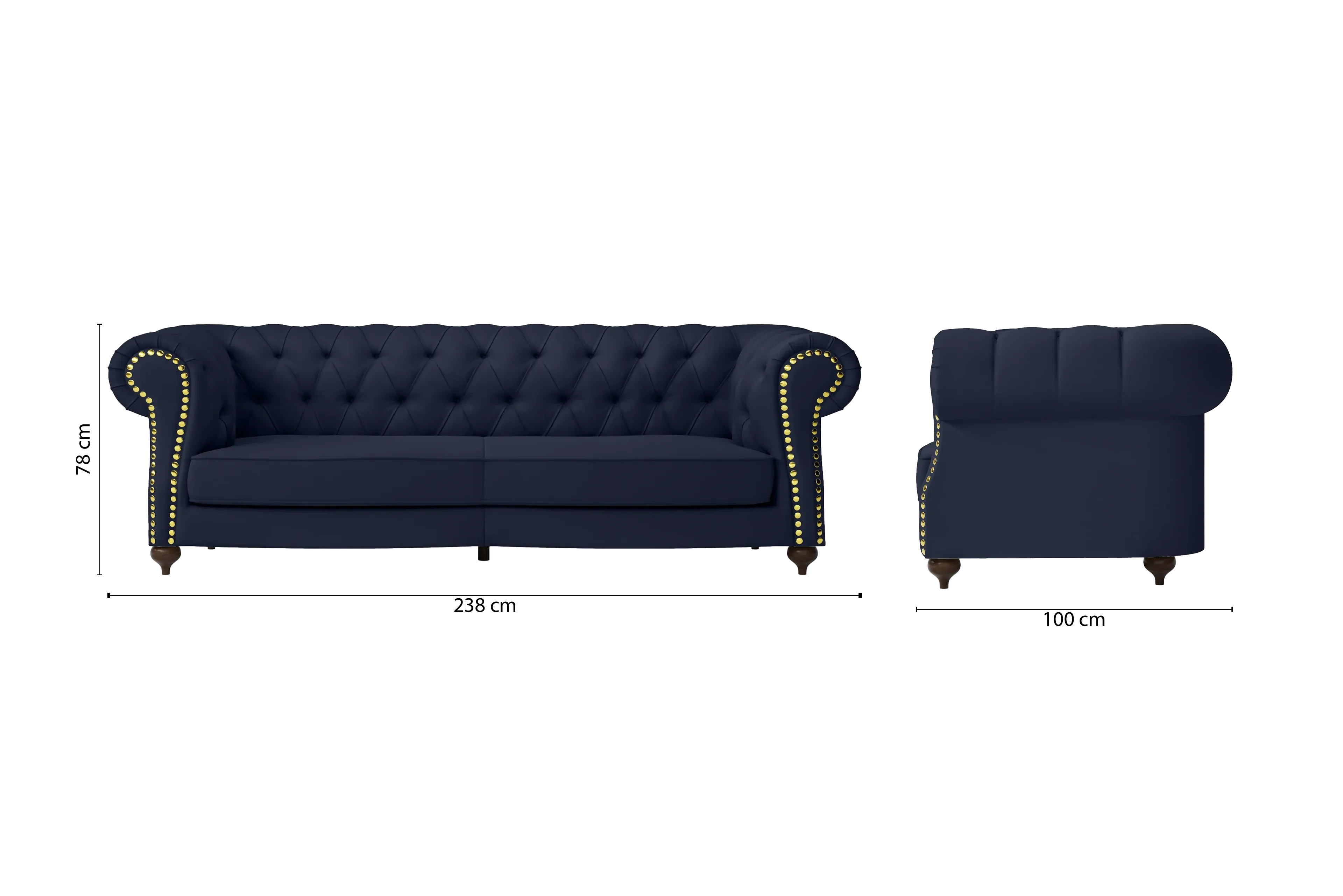 Bitonto 3 Seater Sofa Spruce Leather