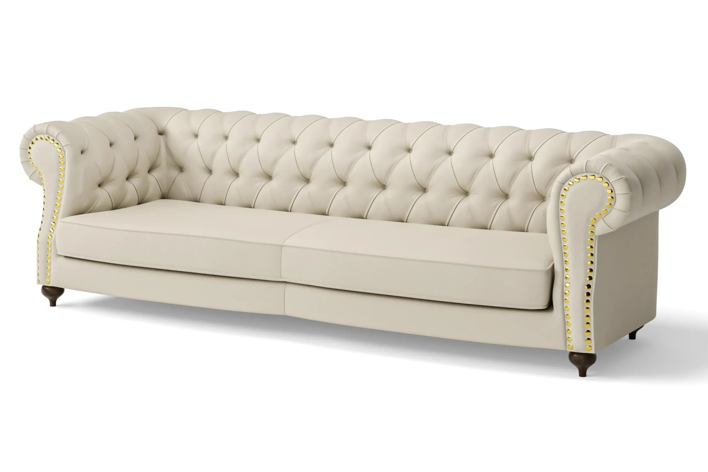 Bitonto 4 Seater Sofa Cream Leather