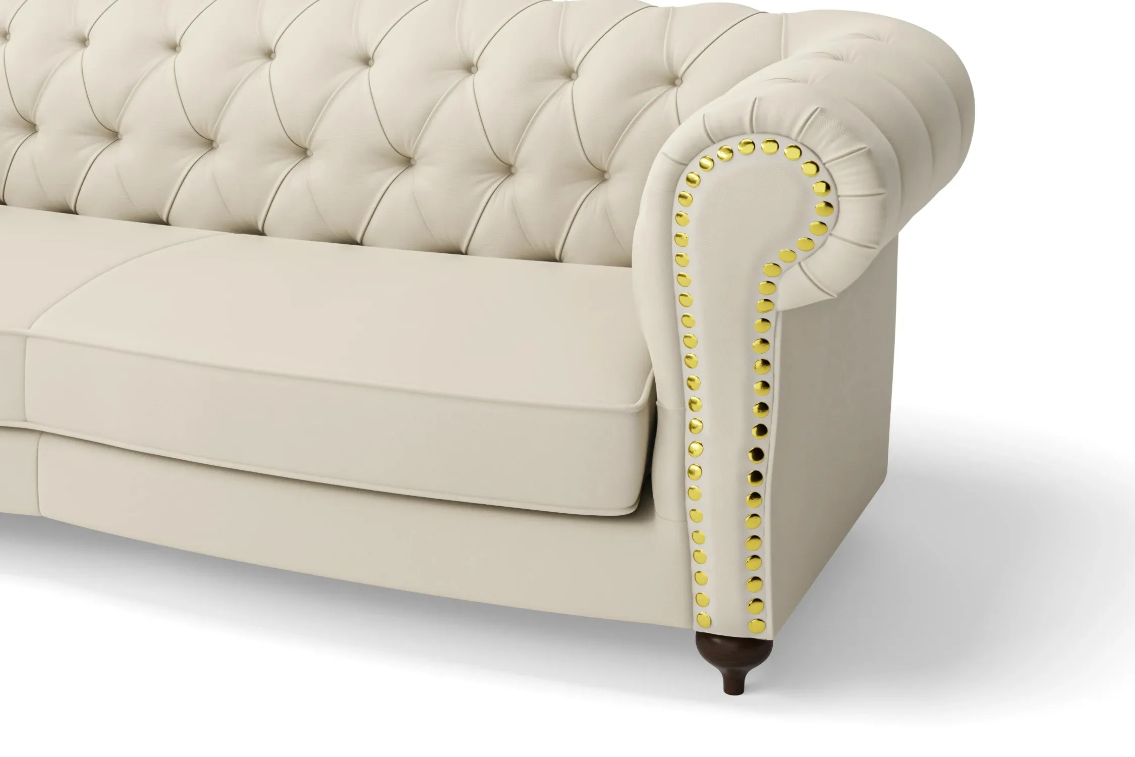 Bitonto 4 Seater Sofa Cream Leather