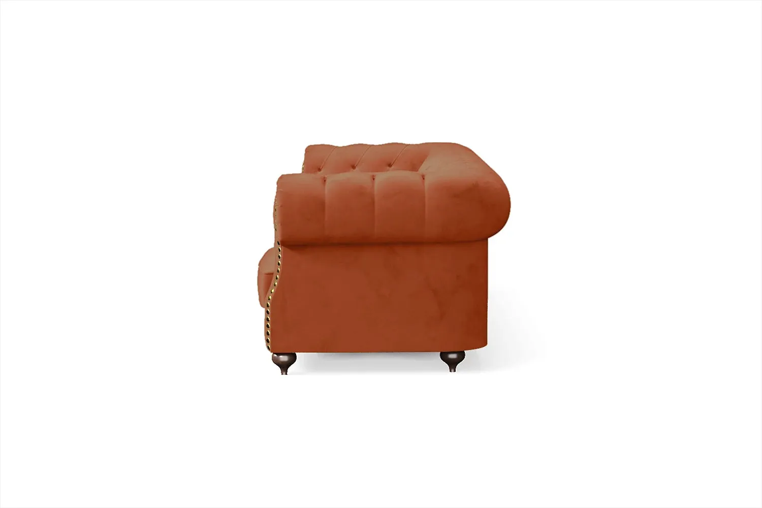 Bitonto 4 Seater Sofa Orange Velvet