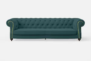 Bitonto 4 Seater Sofa Teal Linen Fabric
