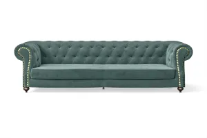 Bitonto 4 Seater Sofa Teal Velvet