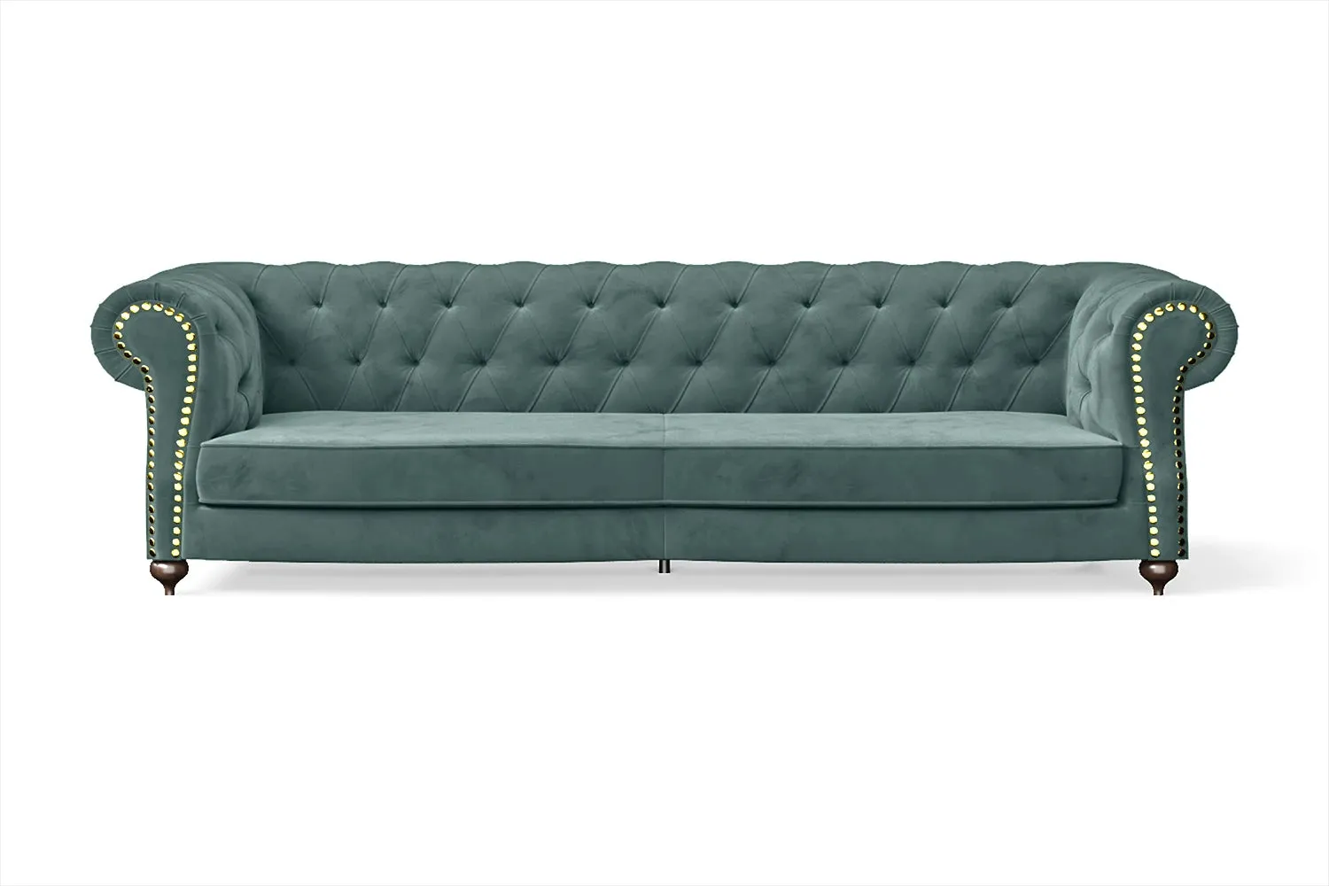 Bitonto 4 Seater Sofa Teal Velvet