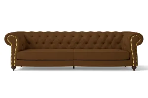 Bitonto 4 Seater Sofa Walnut Brown Leather