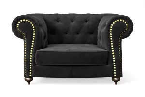 Bitonto Armchair Black Velvet