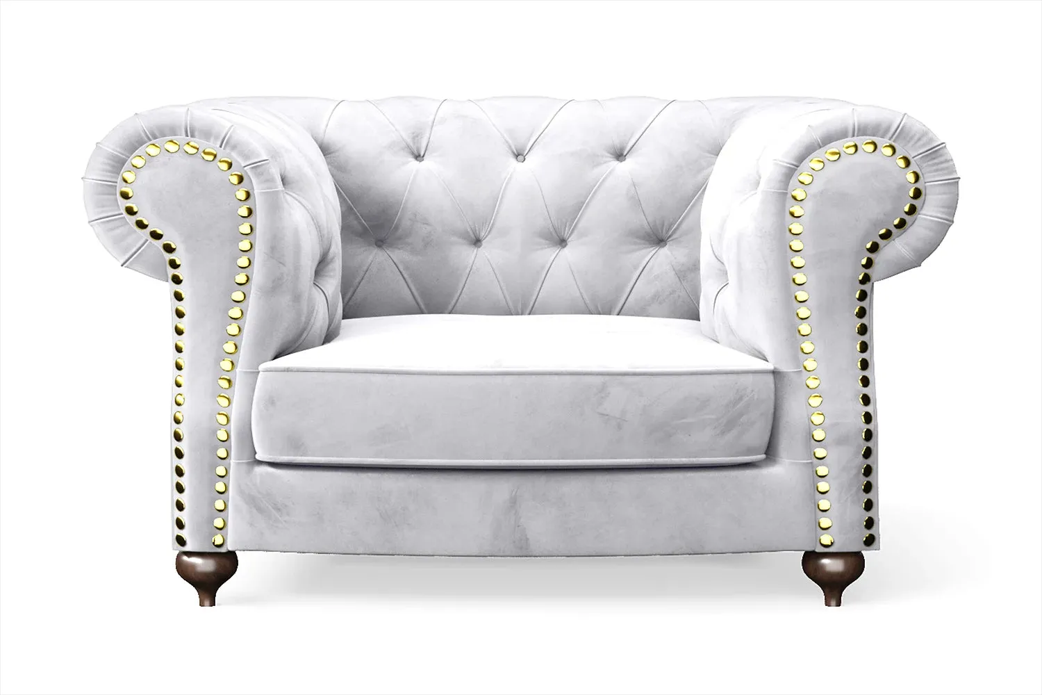 Bitonto Armchair Silver Velvet