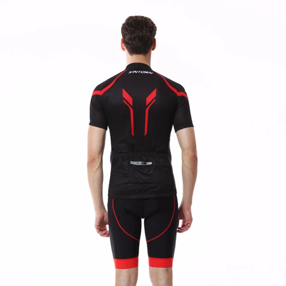 Black & Red Anti-Sweat Short Sleeve Cycling Jersey